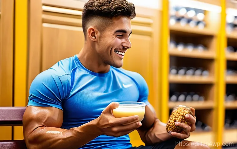 운동선수의 영양 요구에 맞춘 간식 아이디어 - **Prompt 1: Post-Workout Recovery Snack**
    "A fit male athlete in his mid-20s, with a healthy, sl...