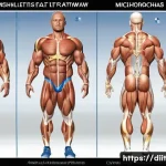 Home 14 공복 운동과 식사 후 운동의 영양학적 차이 - A detailed illustration of the human body’s energy metabolism during fasted exercise, showing deplet...